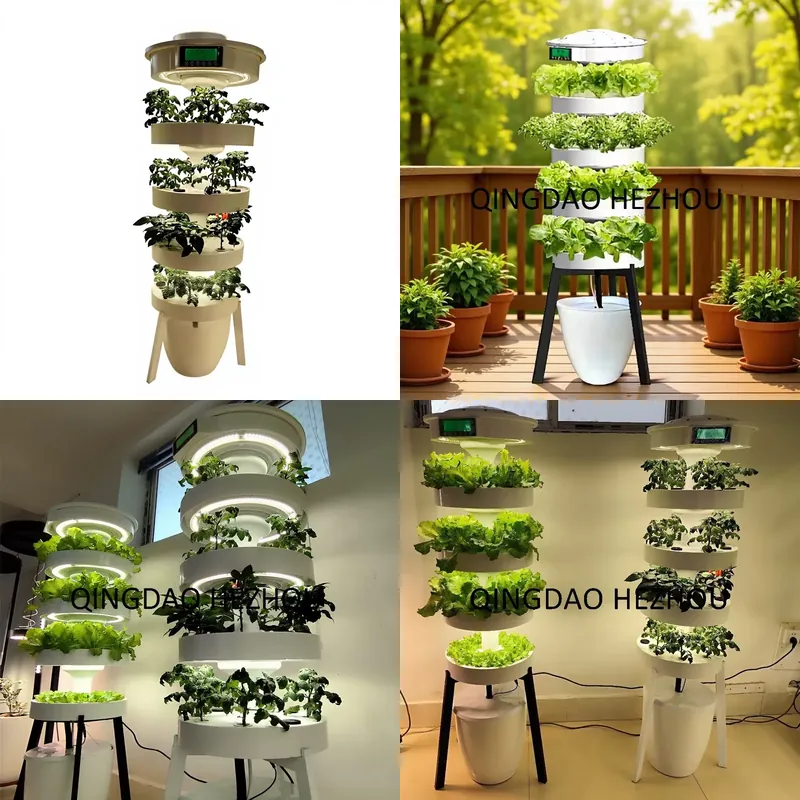 Vertical Planter Tower - Sistem Hidroponik Cerdas Hezhou untuk Penggunaan