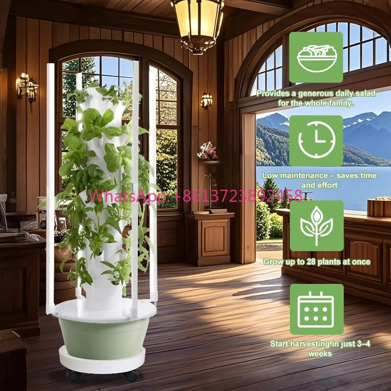 Vertical Planter Tower - Sistem Kit Penanaman Hidroponik dengan 4