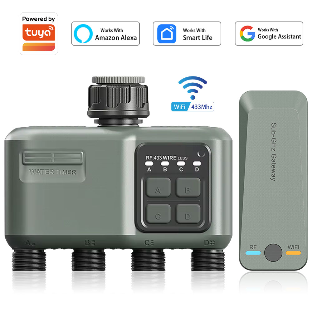 Smart Garden Hose - Timer Air Digital 4 Outlet untuk