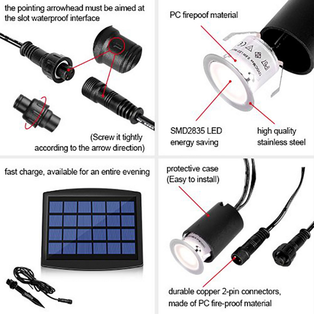 6 Pcs 8 Pcs Solar LED Deck Cah - Smart Garden Solar Lights ulasan dan harga