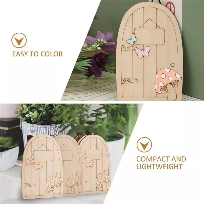 10pcs Pintu Peri Miniatur Kayu - Smart Garden Mini ulasan dan harga