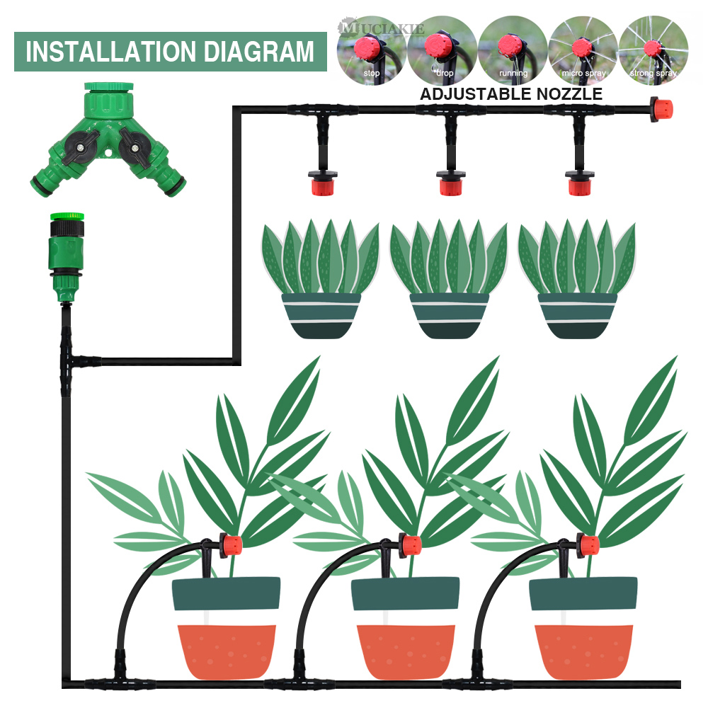 50-5M 1/4 inci selang dripper  - Smart Garden Hose ulasan dan harga