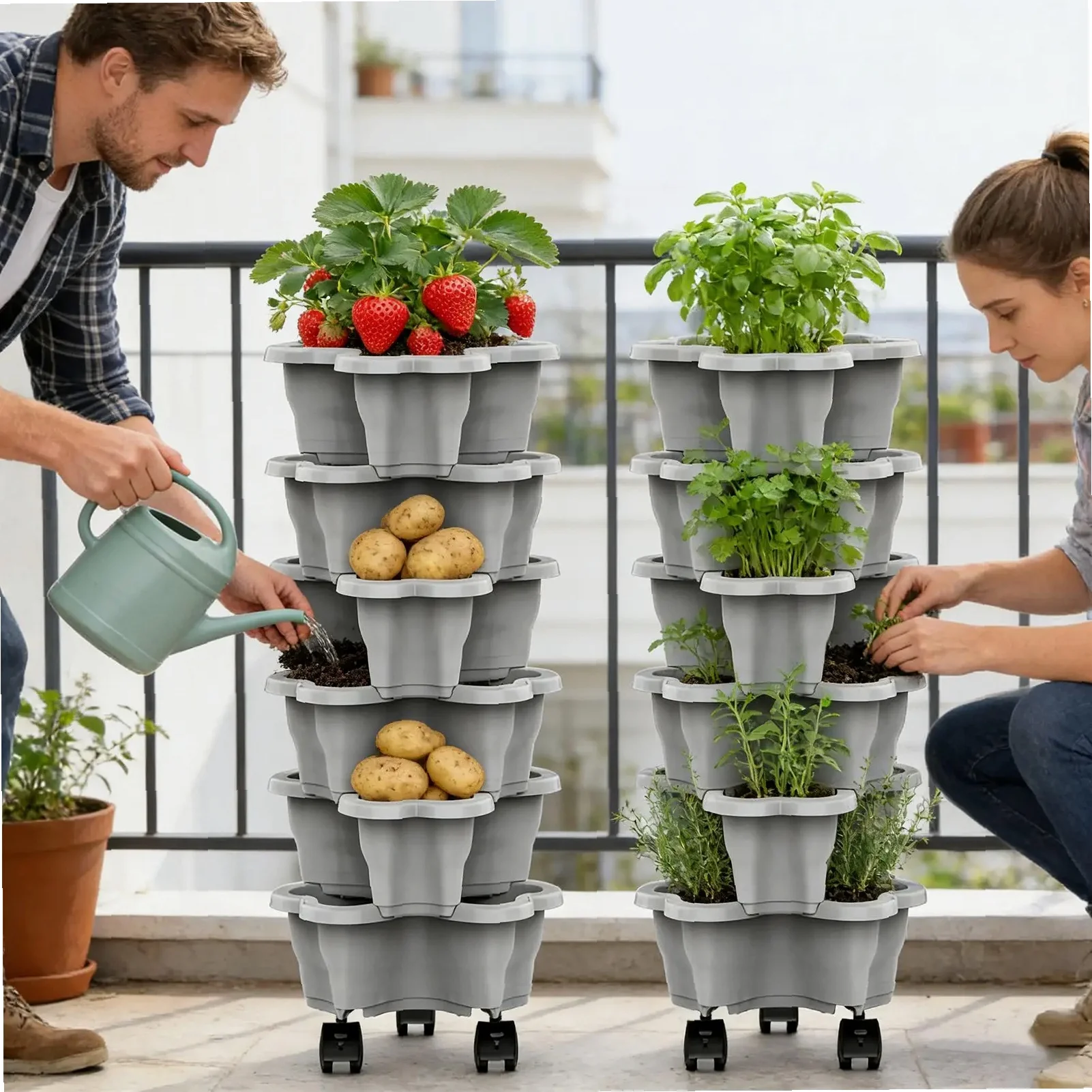 Menara Tanam 6 Tingkat dengan  - Vertical Planter Tower ulasan dan harga