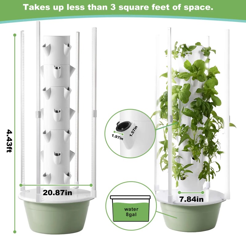 Sistem Kit Penanaman Hidroponi - Vertical Planter Tower ulasan dan harga